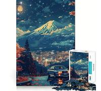 Rompecabezas de 1000 Piezas para Adultos BMW E con el Monte Fuji,Japón Decoración Elegante y Funcional,Juego Divertido y lúdico,Juego de Paz,Actividad de cumpleaños 50x75cm