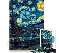 Rompecabezas de 1000 Piezas para Adultos BMW E Noche Estrellada Arte de Corte Fino,Juego de concentración Mental,Juego para Momentos de Tranquilidad,Actividad de cumpleaños 38x52cm