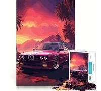 Rompecabezas de 1000 Piezas para Adultos BMW EM Neon Beach Art Sharp Joint Play,Juguete para Resolver Problemas,Momento de diversión Tranquila,decoración navideña 50x75cm