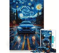 Rompecabezas de 1000 Piezas para Adultos BMW M Noche Estrellada,Juego de articulaciones afiladas,Juguete para Resolver Problemas,Momento de diversión Tranquila,decoración navideña 38x52cm
