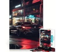 Rompecabezas de 1000 Piezas para Adultos,BMW Serie 1,Color Negro,Ajuste, Juego Mental,Regalo,Juego de cumpleaños,Regalo Mental (38x26cm)