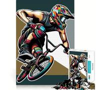 Rompecabezas de 1000 Piezas para Adultos BMX WPAP Pop Art Diversión con Corte preciso,Juego de lógica y Entretenimiento,Escena navideña 50x75cm