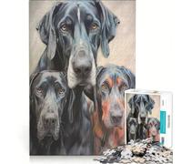 Rompecabezas de 1000 Piezas para Adultos Boceto de una Familia de Gran danés Juegos educativos, difíciles y desafiantes 38x26cm