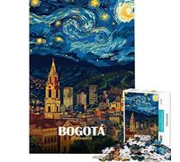 Rompecabezas de 1000 Piezas para Adultos Bogotá Colombia Noche Estrellada Rompecabezas artísticos para Adultos Juego de ingenio Ensamblaje de Patrones Juego desafiante Regalos (Tamaño 50x75cm)