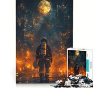 Rompecabezas de 1000 Piezas para Adultos: Bombero en la Ciudad en Llamas, Juego práctico, Actividades Divertidas para Hacer en casa, Juego con un diseño Precioso 38x52cm