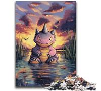 Rompecabezas de 1000 Piezas para Adultos, Bonito Dinosaurio para niños de 14 años o más, Regalos interesantes para Reducir el estrés para Amigos y Familiares, 26x38cm