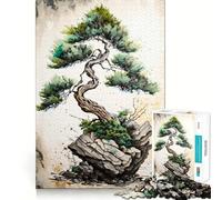 Rompecabezas de 1000 Piezas para Adultos Bonsái,Serenidad,Decoración Elegante y Funcional,Juego cognitivo Divertido,Juego de Paz,Actividad de cumpleaños 38x52cm