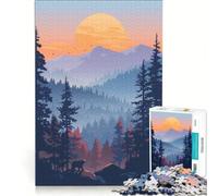Rompecabezas de 1000 Piezas para Adultos: Bosque Boreal, Juguetes para armar, interacción Entre Padres e Hijos, fortalece el Amor Entre Parejas 38x52cm