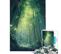 Rompecabezas de 1000 Piezas para Adultos Bosque de bambú Encantado Rompecabezas para Adultos Juegos relajantes Decoración Interacción Entre Padres e Hijos (Tamaño 38x52cm)