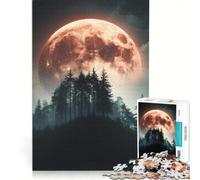 Rompecabezas de 1000 Piezas para Adultos: Bosque de la Luna de Sangre, Juguete Educativo, Mejora la Memoria, cumpleaños y Navidad 50x75cm