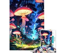 Rompecabezas de 1000 Piezas para Adultos Bosque de Setas encantadas Juguete para Adultos decoración de Pared Divertido y Original cumpleaños y Navidad (tamaño 38x52cm)