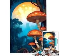 Rompecabezas de 1000 Piezas para Adultos Bosque de Setas fantásticas con Luna Juguetes adictivos para Cultivar la Paciencia Juego Educativo Actividades Familiares Obra de Arte Regalo Ideal (38x26cm)