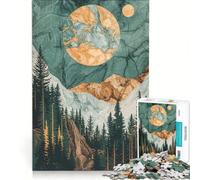 Rompecabezas de 1000 Piezas para Adultos Bosque Dorado Nocturno, Juguetes para armar, Mejora la Memoria, cumpleaños y Navidad 38x52cm