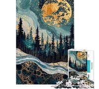 Rompecabezas de 1000 Piezas para Adultos Bosque Dorado Nocturno Un Juego de ingenio Divertido y Original Toda la Familia (tamaño 38x26cm)