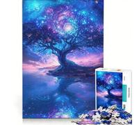 Rompecabezas de 1000 Piezas para Adultos: Bosque Estelar Celestial, Juegos Divertidos, interacción Entre Padres e Hijos, con póster y Hoja de Preguntas a Juego 50x75cm