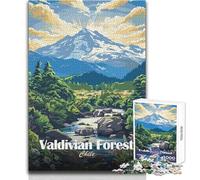 Rompecabezas de 1000 Piezas para Adultos, Bosque Valdiviano, Chile Decoración del hogar, Juego práctico para Mayores de 14 años (tamaño 50x75cm)