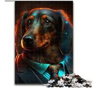 Rompecabezas de 1000 Piezas para Adultos Boss Doberman Rompecabezas difíciles para Adultos tamaño 50x75cm Adolescentes y decoración del hogar