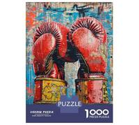 Rompecabezas De 1000 Piezas para Adultos Boxing Gloves Art Print Rompecabezas Juguete Decoración De Pared Difícil Difícil Cumpleaños Y Navidad 38x26cm/1000pcs