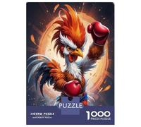 Rompecabezas De 1000 Piezas para Adultos Boxing Rooster Art Print Rompecabezas para Adultos Análisis Práctico del Juego Y Lógica Interacción Entre Padres E Hijos 38x26cm/1000pcs