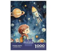 Rompecabezas De 1000 Piezas para Adultos Boy Gazing at Rocket in Space Rompecabezas para Adultos Juego Práctico Decoración del Hogar Regalos De Cumpleaños Y Únicos 70x50cm/1000pcs