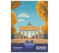 Rompecabezas De 1000 Piezas para Adultos Brandenburg Gate Illustration Rompecabezas para Adultos Juguetes Antiestrés Patrón De Ensamblaje Cumpleaños 70x50cm/1000pcs