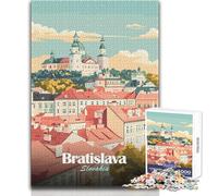 Rompecabezas de 1000 Piezas para Adultos, Bratislava, Eslovaquia, Paisaje Urbano, ilustración, Juego desafiante, Juguetes, patrón, Montaje, Regalo, cumpleaños, tamaño 50x75cm