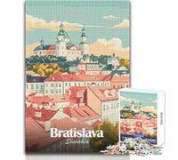 Rompecabezas de 1000 Piezas para Adultos, Bratislava, Eslovaquia, Paisaje Urbano, ilustración, Juego desafiante, Juguetes, patrón, Montaje, Regalo, cumpleaños, tamaño 38x26cm