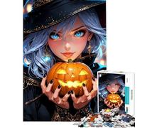 Rompecabezas de 1000 Piezas para Adultos Brin - El Rompecabezas de la Bruja de Halloween para Adultos Juego práctico decoración de Pared desafío Educativo (Tamaño 38x26cm)