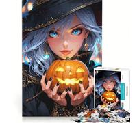 Rompecabezas de 1000 Piezas para Adultos Brin - La Bruja de Halloween, Juego Imposible, interacción Entre Padres e Hijos, para cumpleaños, Navidad 38x26cm