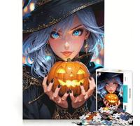 Rompecabezas de 1000 Piezas para Adultos Brin - La Bruja de Halloween, Juegos Divertidos, interacción Entre Padres e Hijos, Regalo de Juego desafiante 38x52cm