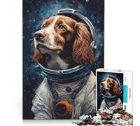 Rompecabezas de 1000 Piezas para Adultos: Brittany Spaniel Astronauta, Juguetes para armar, decoración para el hogar, cumpleaños y Navidad, 50x75cm