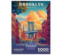 Rompecabezas De 1000 Piezas para Adultos Brooklyn Travel Rompecabezas para Adultos Juego De Ingenio Corte De Precisión Desafiante De Completar 52x38cm/1000pcs