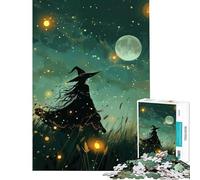 Rompecabezas de 1000 Piezas para Adultos Bruja Entre luciérnagas Juguete Educativo y desafiante Una Obra de Arte Un Gran Regalo para los Amantes de los Juegos (tamaño 50x75cm)