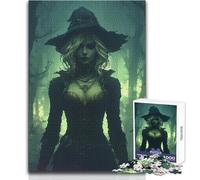 Rompecabezas de 1000 Piezas para Adultos: Bruja misteriosa en un Bosque Oscuro Juego Educativo y Divertido de Actividades de Aprendizaje Cualquier ocasión Tamaño 38x26cm