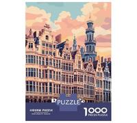 Rompecabezas De 1000 Piezas para Adultos Brussels, Belgium Cityscape Art Rompecabezas para Adultos Juguetes Antiestrés Carrera De Velocidad Manual Interacción Entre Padres E Hijos 52x38cm/1000pcs