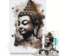 Rompecabezas de 1000 Piezas para Adultos Buda Consciente Tinta aguada Juegos educativos Mejora la Memoria cumpleaños y Navidad 38x26cm