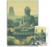 Rompecabezas de 1000 Piezas para Adultos Buda en el Valle Arte Zen Disfrute de un Ocio Suave Relajación Ajuste Estable Corte preciso Tamaño del Juguete 50x75cm