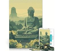 Rompecabezas de 1000 Piezas para Adultos Buda en el Valle,Arte Zen,Juego de ingenio,Regalo Divertido para la Mente,Juego Acogedor,Regalo de Ocio navideño (50x75cm)