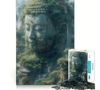 Rompecabezas de 1000 Piezas para Adultos Buda en la montaña Decoración práctica y Divertida Juguete para ejercitar la Mente Regalo navideño Ideal para Pasar un Buen rato (38x26cm)