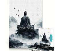Rompecabezas de 1000 Piezas para Adultos Buda en meditación Decoración práctica y Divertida Juguete para ejercitar la Mente Regalo Ideal para Pasar un rato Agradable en Navidad (50x75cm)