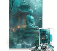 Rompecabezas de 1000 Piezas para Adultos: Buda en un Templo Juego práctico con Corte de precisión Regalo de cumpleaños 38x26cm