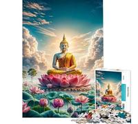 Rompecabezas de 1000 Piezas para Adultos Buda Loto Meditación Juegos Educativos Juguetes Juegos Educativos Gran Regalo Vacaciones en Casa Matar el Tiempo (Tamaño 38x52cm)