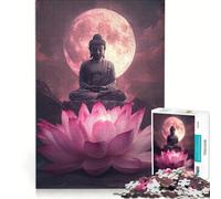 Rompecabezas de 1000 Piezas para Adultos: Buda, meditación, Juegos Divertidos, interacción Entre Padres e Hijos, con póster y Hoja de Preguntas a Juego 38x52cm