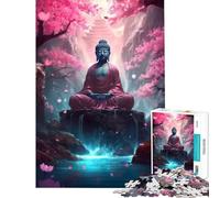 Rompecabezas de 1000 Piezas para Adultos Buda meditando japonés Juguetes educativos Juego práctico Ideas de Regalos educativos (tamaño 38x26cm)