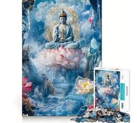 Rompecabezas de 1000 Piezas para Adultos Buda sobre Flor de Loto,decoración de Ajuste, Juguete de construcción,Juego de Paz,Regalo de cumpleaños (50x75cm)
