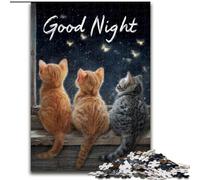 Rompecabezas de 1000 Piezas para Adultos Buenas Noches Kitty, desafiante Rompecabezas, Actividad Familiar, decoración del hogar, Regalo navideño, 50x75cm