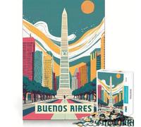 Rompecabezas de 1000 Piezas para Adultos,Buenos Aires,Corte preciso,Divertido Juego de ingenio,Tiempo de Ocio,Actividad de cumpleaños (38x26cm)