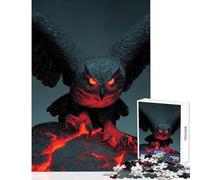 Rompecabezas de 1000 Piezas para Adultos búho ardiente posado sobre Roca de Lava decoración del hogar Juguetes Regalos de cumpleaños Juegos relajantes descompresión Intelectual tamaño 50x75cm