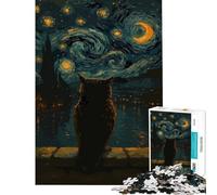 Rompecabezas de 1000 Piezas para Adultos Búho bajo un Cielo Estrellado Juguetes adictivos para Cultivar la Paciencia Juego práctico Regalo Ideal para Mujeres Obra de Arte (Tamaño 50x75cm)