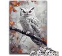 Rompecabezas de 1000 Piezas para Adultos, búho Blanco, Juego de relajación, Juego Educativo para cumpleaños, Navidad y para Mayores de 14 años, 50x75cm